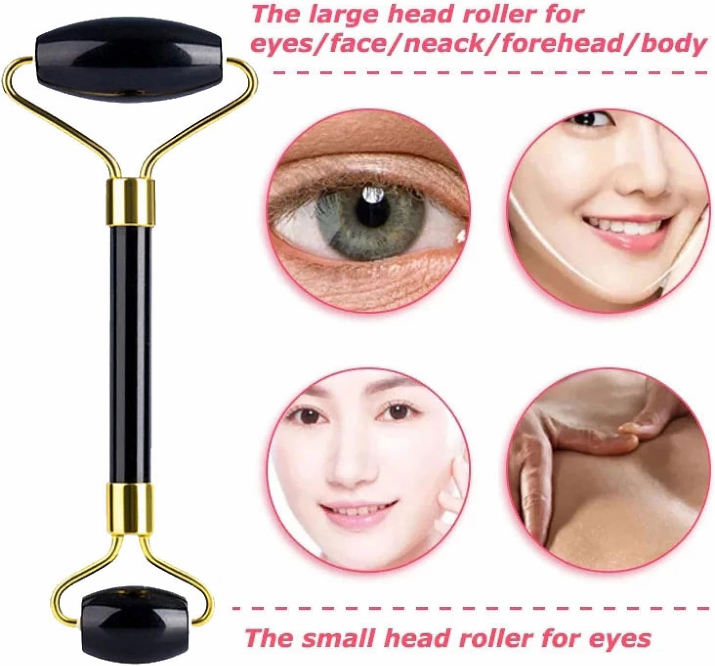 Obsidian Jade Facial Mask Gouache Scraper Roller Massager Set Natural Stone Guasha Cold Jade Mask Beauty Tool,Type 8