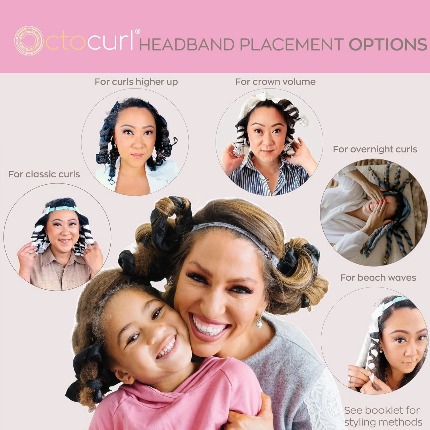 Octocurl Hair Curlers - Heatless Curls Overnight - Headband Curlers for Medium Length Hair (Jade)