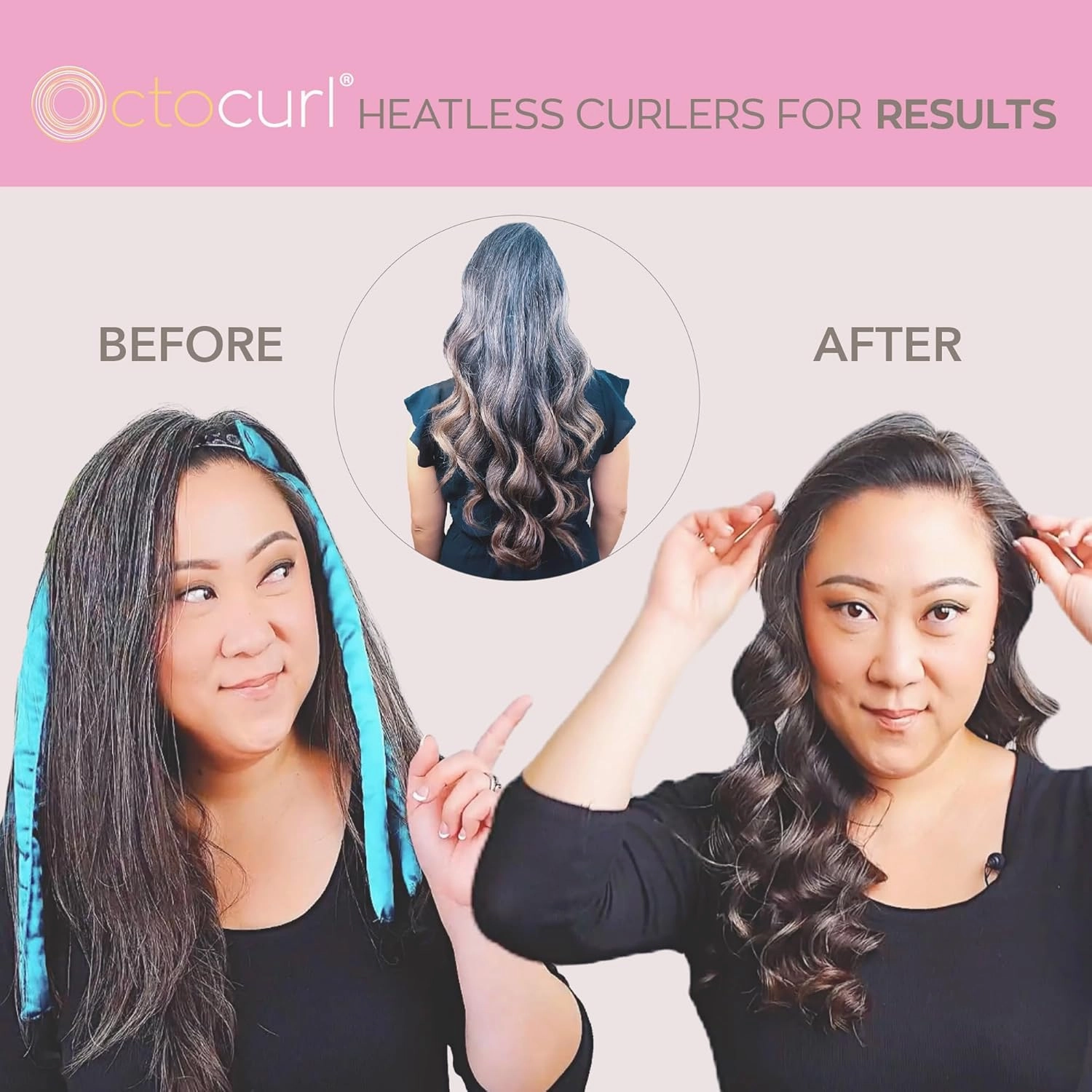 Octocurl Hair Curlers - Heatless Curls Overnight - Headband Curlers for Medium Length Hair (Jade)
