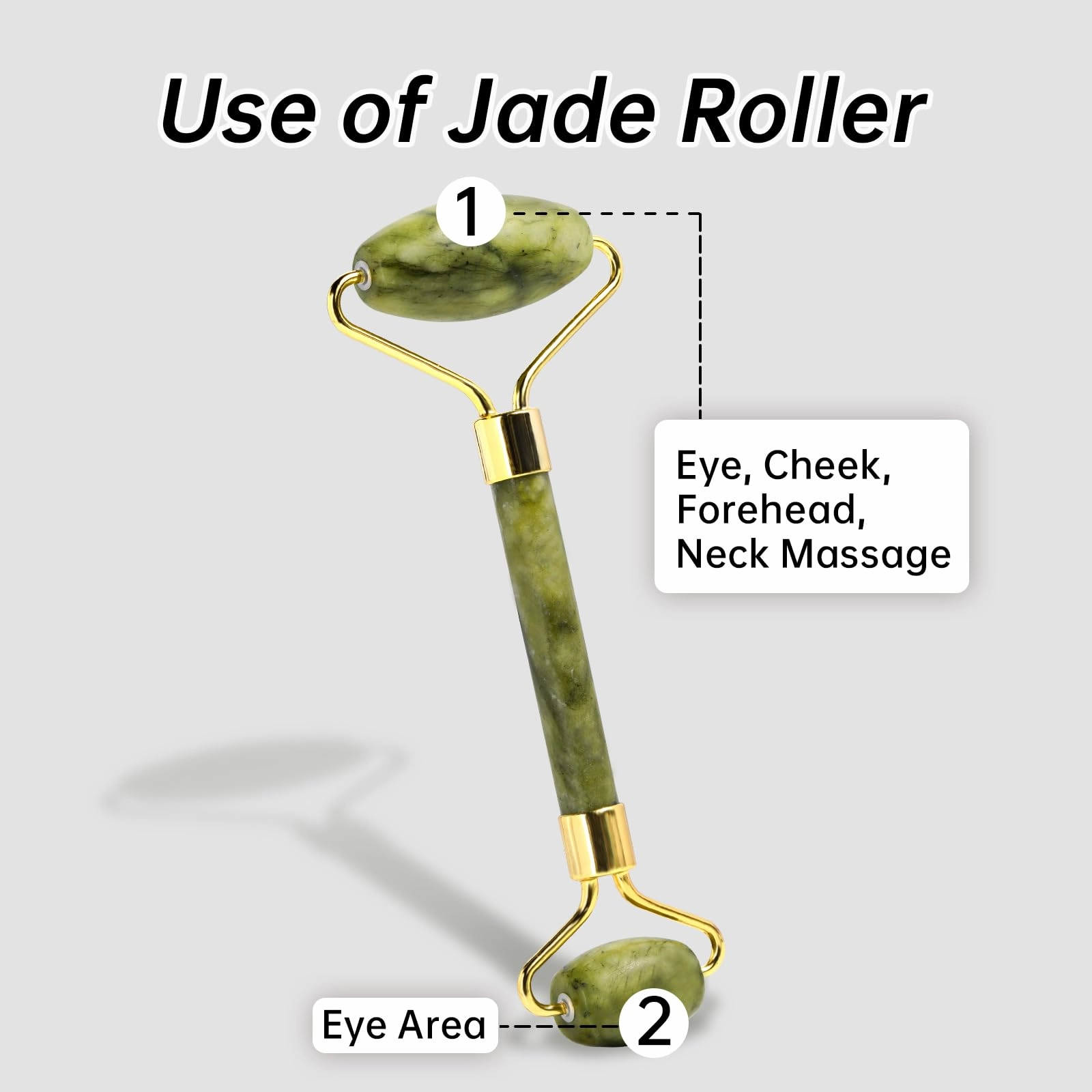 Olaemuo Jade Gua Sha and Face Roller, Real Jade Gua-Sha Stone Facial Tools Set for Reduce Puffiness, Body Guasha Tool for Relieve Neck Tension, Skincare Beauty Massager as Present for Women, Green