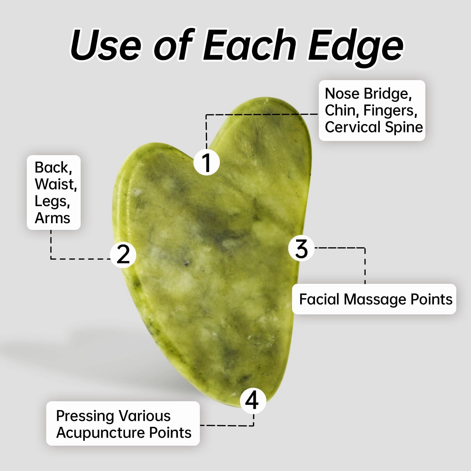 Olaemuo Jade Gua Sha and Face Roller, Real Jade Gua-Sha Stone Facial Tools Set for Reduce Puffiness, Body Guasha Tool for Relieve Neck Tension, Skincare Beauty Massager as Present for Women, Green