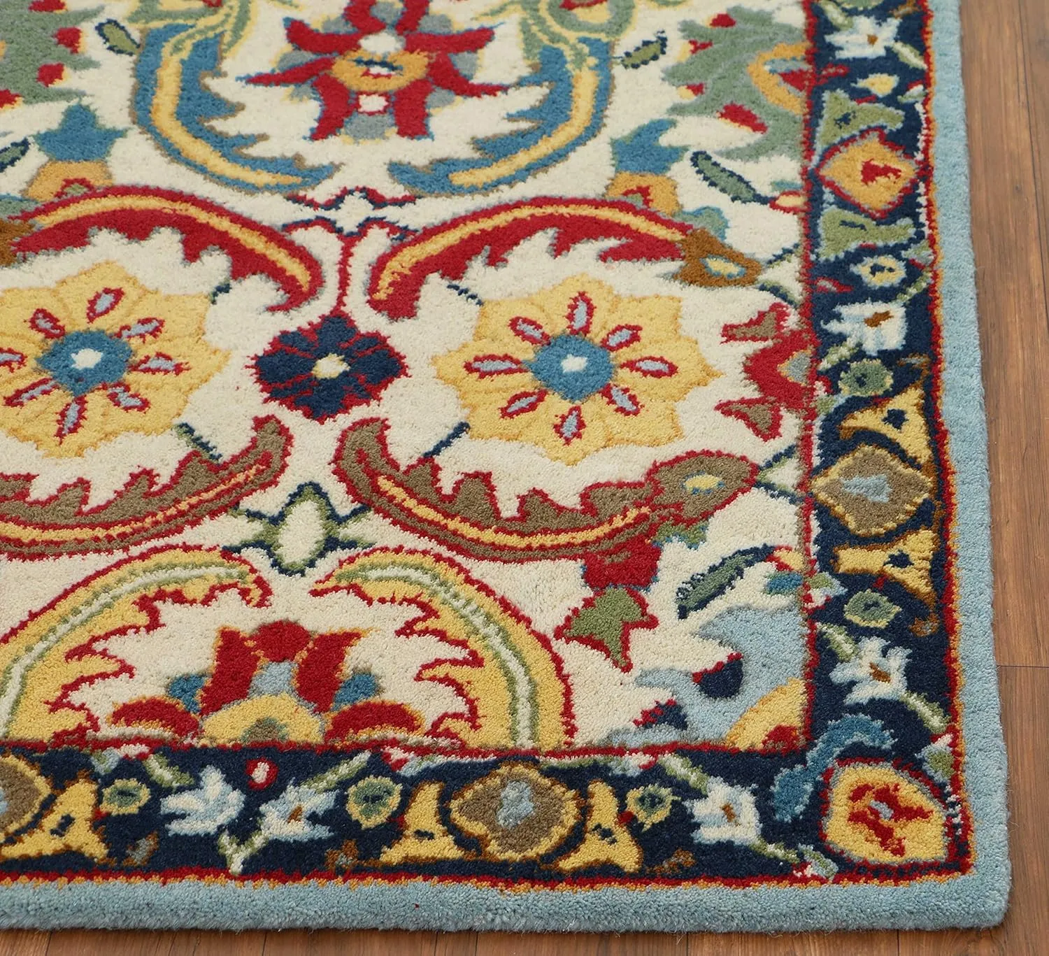 Old Hand Made Abbey Floral Traditional Oriental Style Woolen Area Rugs & Carpets (2.6x9' Runner)