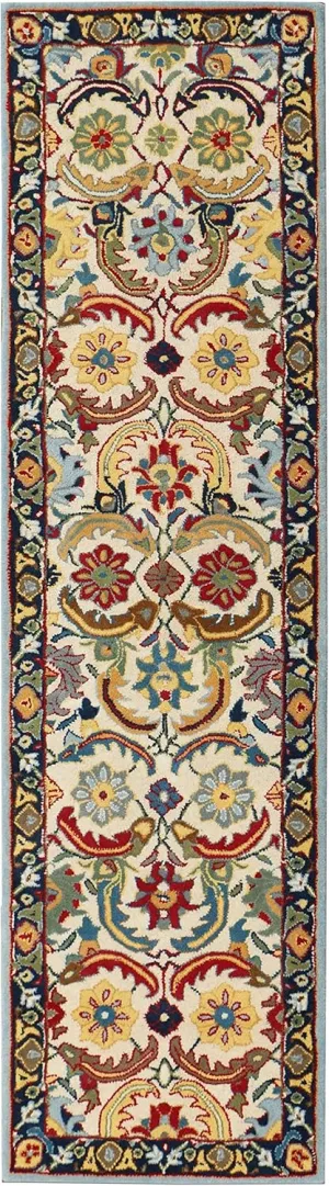 Old Hand Made Abbey Floral Traditional Oriental Style Woolen Area Rugs & Carpets (2.6x9' Runner)