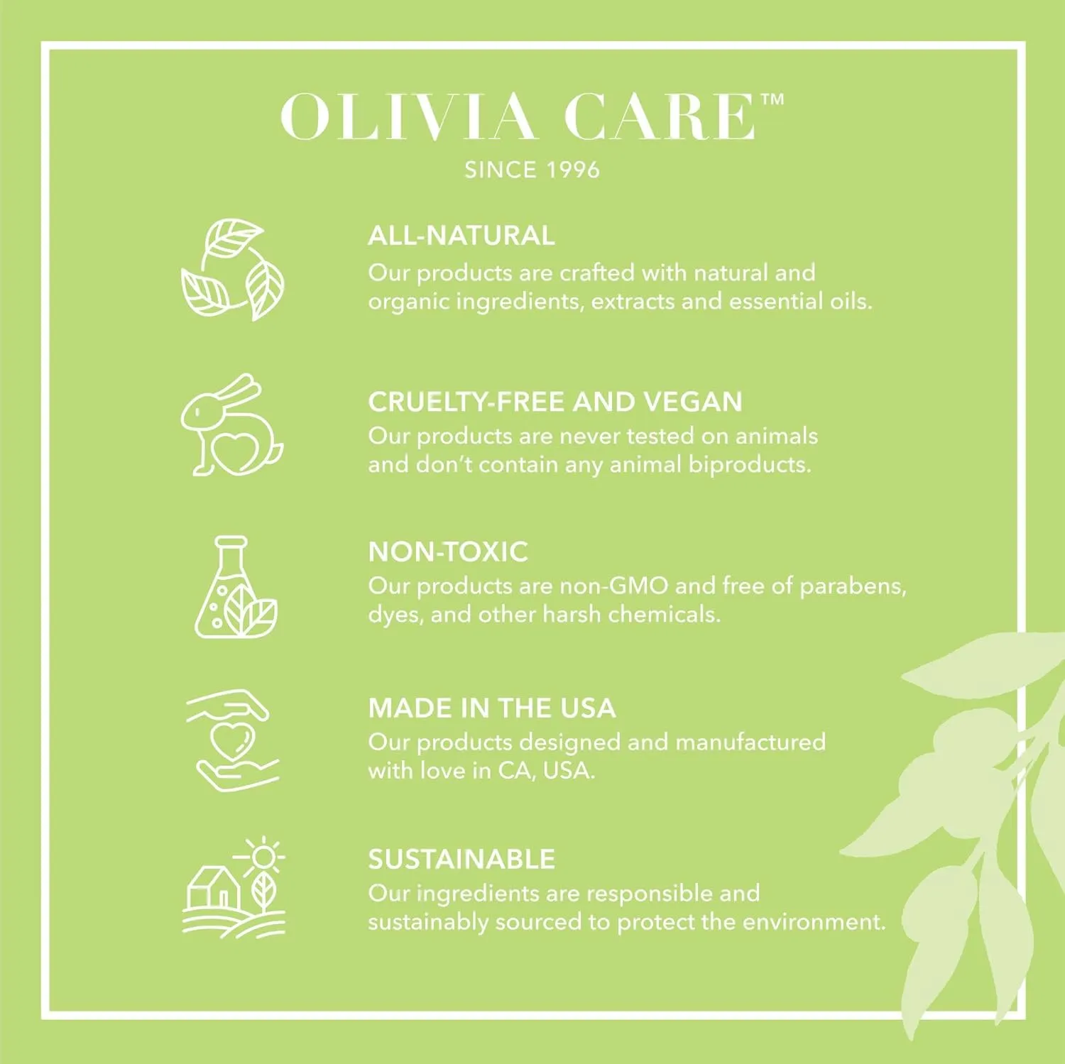 Olivia Care Bath & Body Bar Verbena Soap 4 Pack Gift Box Organic, Vegan & Natural Contains Olive Oil Repairs, Hydrates, Moisturizes & Deep Cleans Good for Sensitive Dry Skin Made in USA