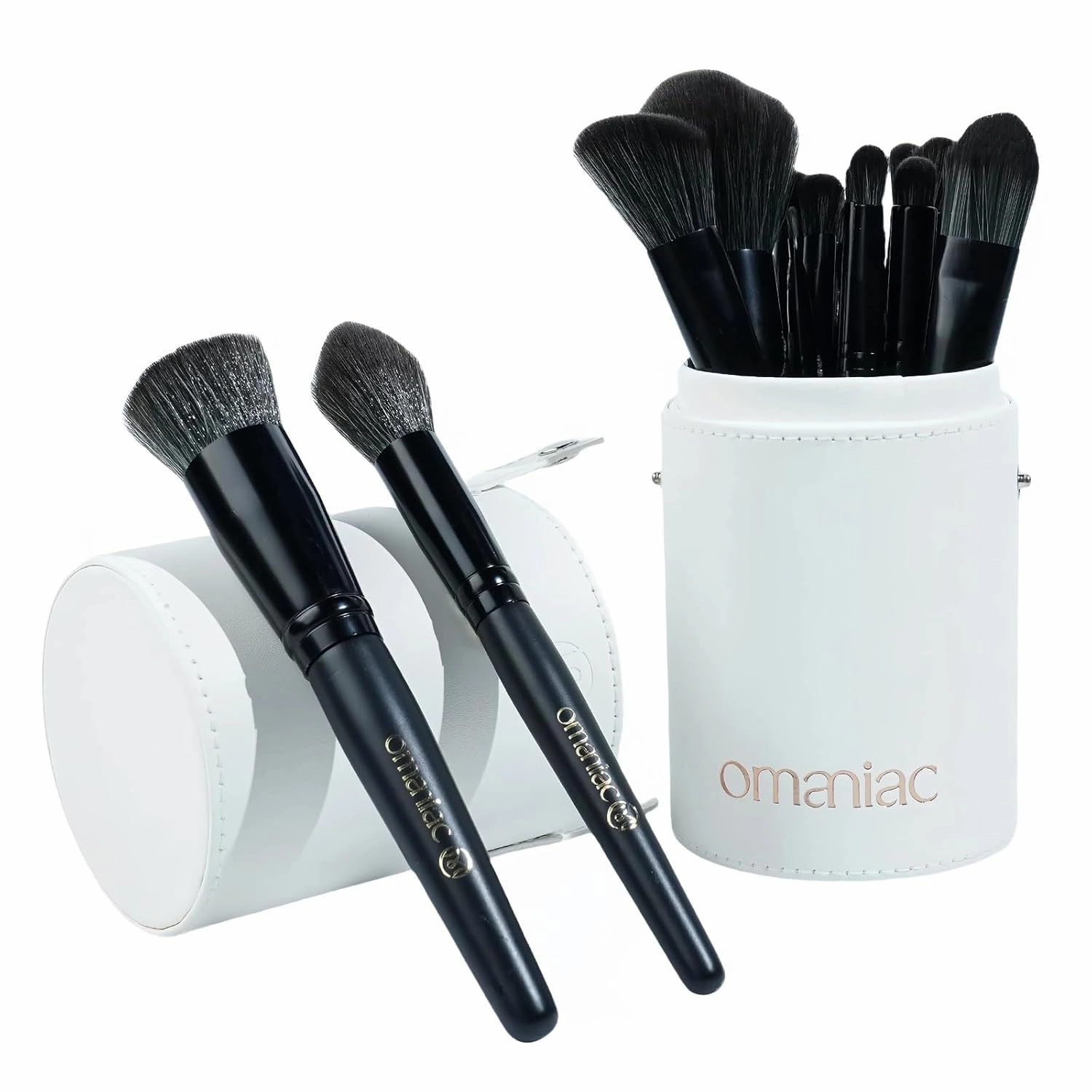 OMANIAC Makeup Brush Set 20Pcs with Storage Case.Used for Powder,Foundation,Highlight,Eye Shadow,Concealer,etc.Suitable for Makeup Beginners,Best Gift for Women/Girls（Black）