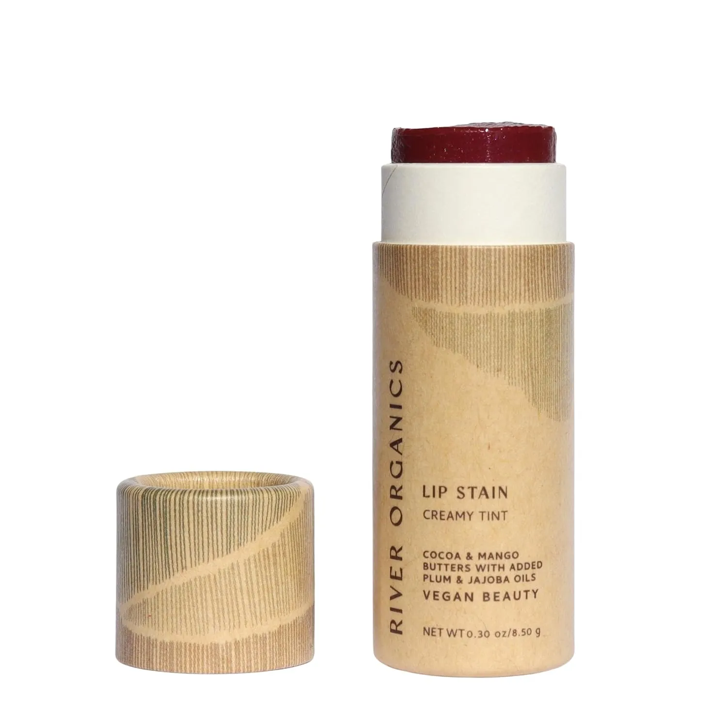 Organic Lip Stain | Vegan   Cruelty Free | Long Lasting, Toxic Free | 2 Colors choose from "Fig" or "Pomegranate", .30 oz (Fig), River Organics Zero Waste Makeup, Plastic Free