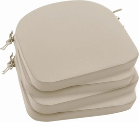 Outdoor Chair Cushions Set of 4: Waterproof & Fade Resistant Patio Furniture Cushions - 17 x 16 x 2 Inch Non Slip Round Corner Seat Cushion Pads with Removable Cover for Garden Yard Lawn, Cream