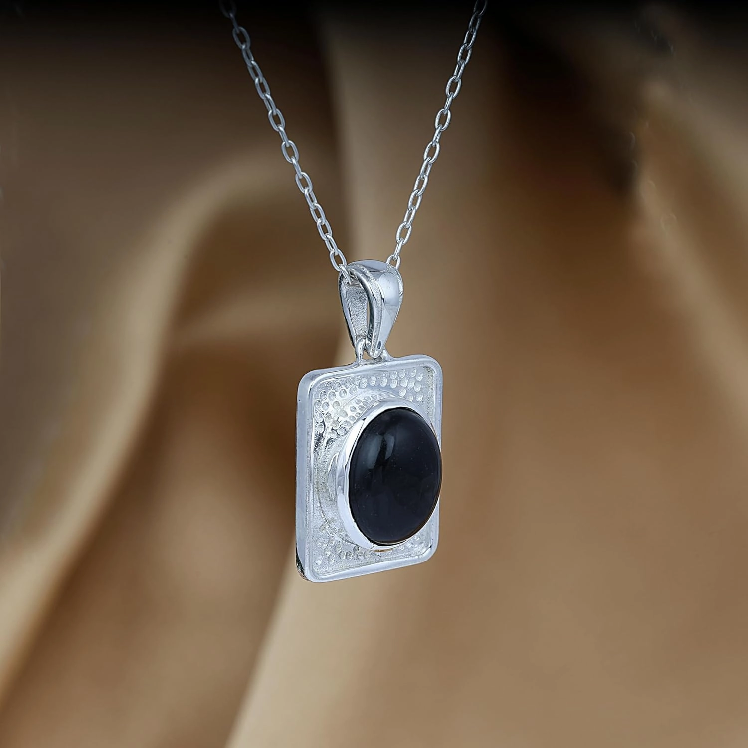 Oval Shape Genuine Gemstone Pendant Jewelry For Women 925 Sterling Silver Handmade 18 Inch Chain Necklace