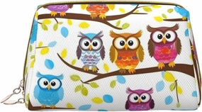 Owls On Tree Branches Toiletry Pouch, Travel-Friendly Makeup Organizer For Makeup Brushes, Lipsticks