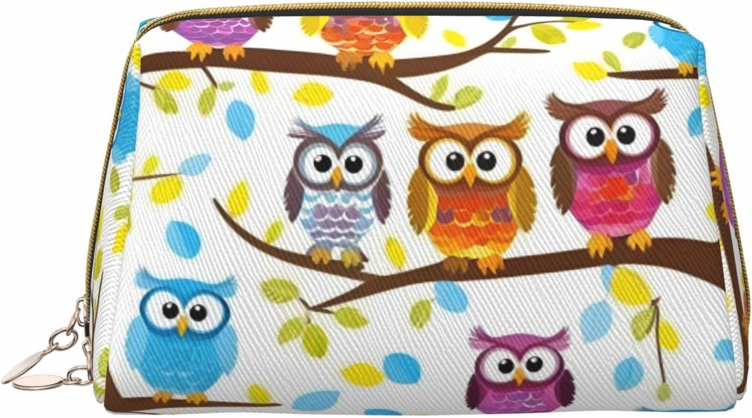 Owls On Tree Branches Toiletry Pouch, Travel-Friendly Makeup Organizer For Makeup Brushes, Lipsticks