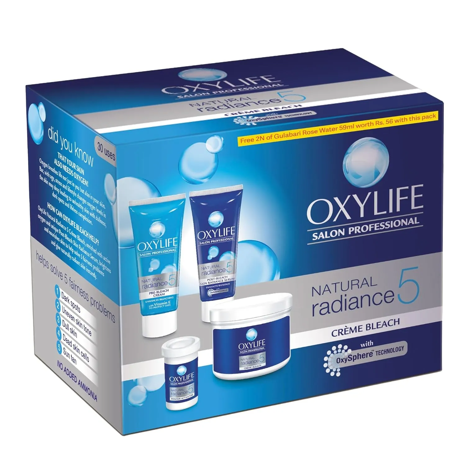 OxyLife Natural Radiance 5 Creme Bleach, 310g (Face)
