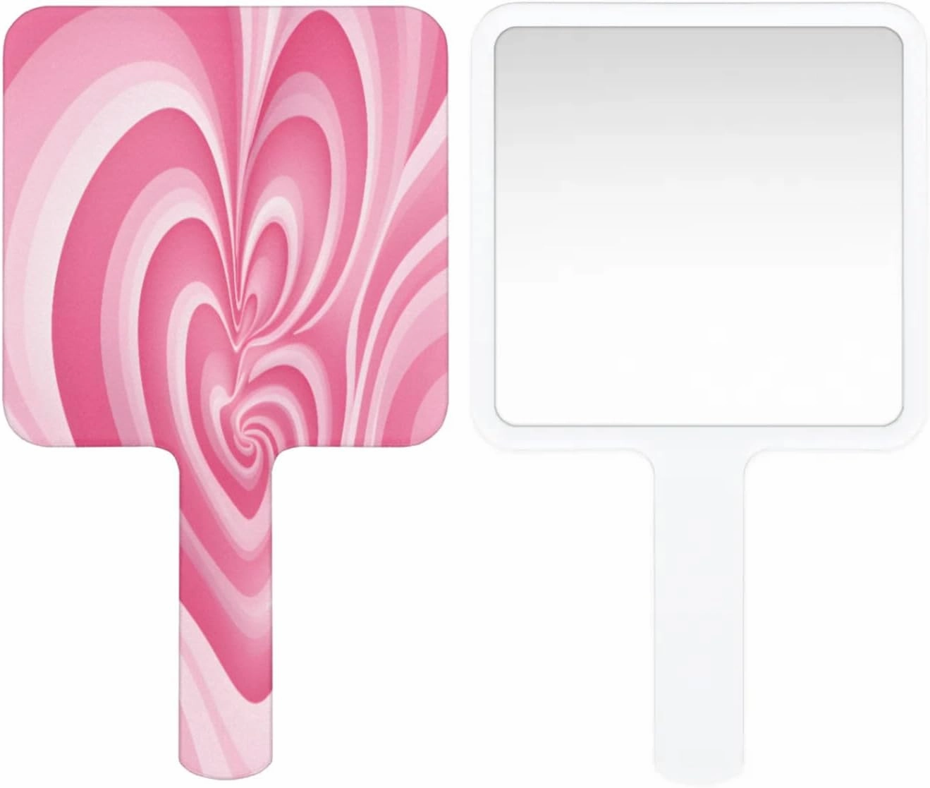 Pardick Compact Square Handheld Travel Mirror - 6.2x3.6 Inches, Ultra-Portable & Crystal-Clear, Cute Stuff for Women, Abstract Valentine Love Makeup Mirror