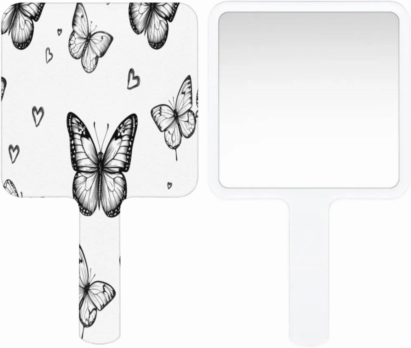 Pardick Compact Square Handheld Travel Mirror - 6.2x3.6 Inches, Ultra-Portable & Crystal-Clear, Cute Stuff for Women, Active Butterfly Makeup Mirror