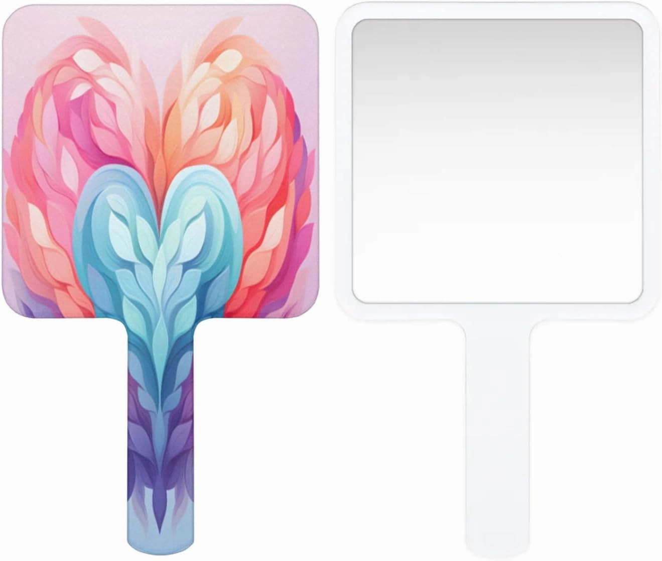 Pardick Compact Square Handheld Travel Mirror - 6.2x3.6 Inches, Ultra-Portable & Crystal-Clear, Cute Stuff for Women, Beautiful Valentine Love Makeup Mirror