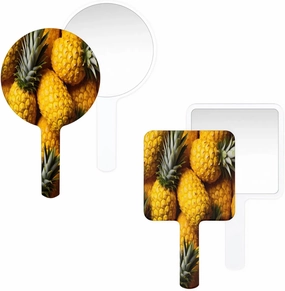 Pardick Compact Square Handheld Travel Mirror - 6.2x3.6 Inches, Ultra-Portable & Crystal-Clear, Cute Stuff for Women, Bright Pineapples Makeup Mirror
