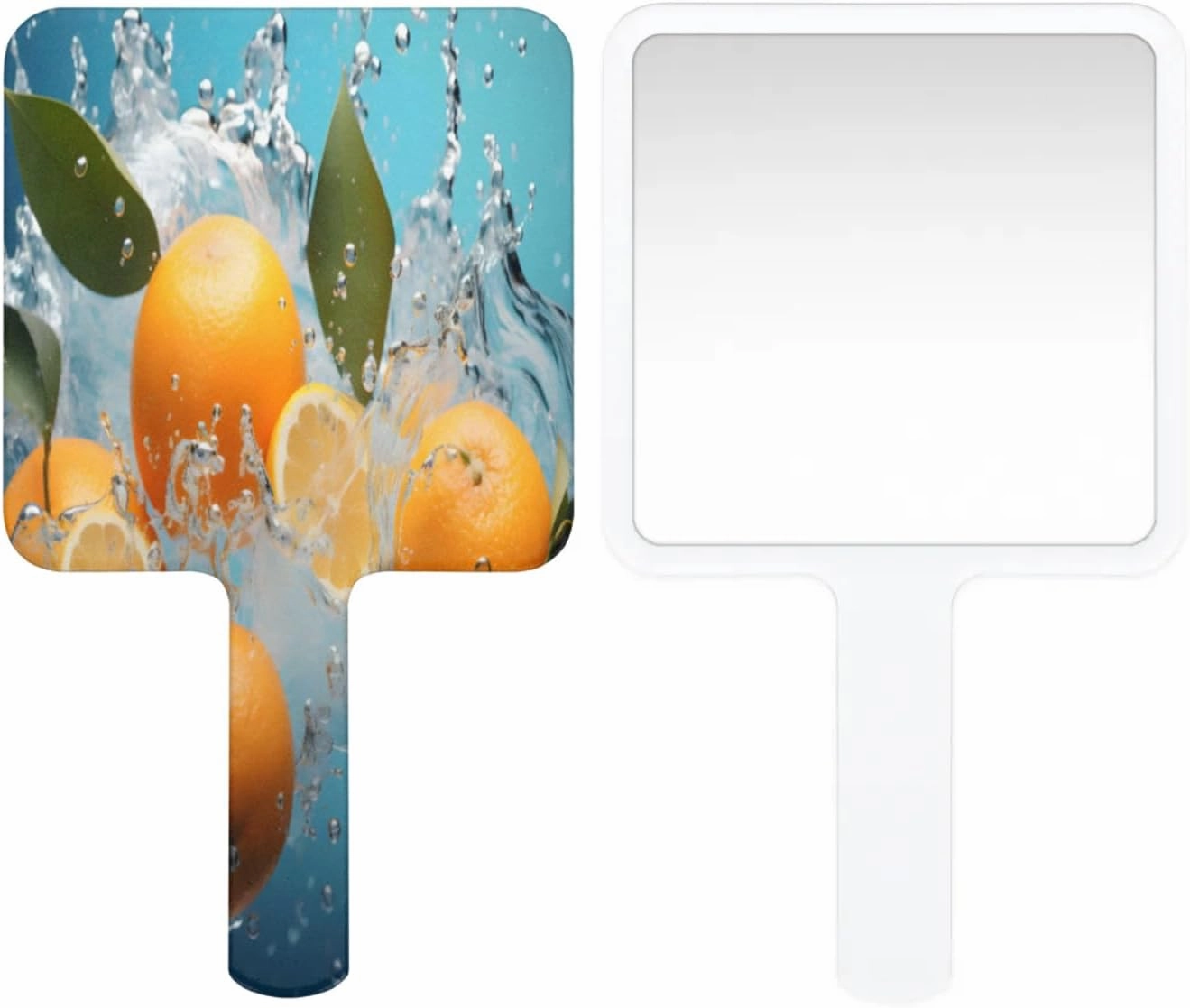 Pardick Compact Square Handheld Travel Mirror - 6.2x3.6 Inches, Ultra-Portable & Crystal-Clear, Cute Stuff for Women, Fresh Lemons Makeup Mirror