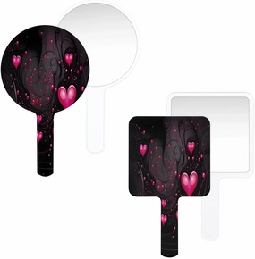 Pardick Compact Square Handheld Travel Mirror - 6.2x3.6 Inches, Ultra-Portable & Crystal-Clear, Cute Stuff for Women, Valentine Day Retro Love Makeup Mirror
