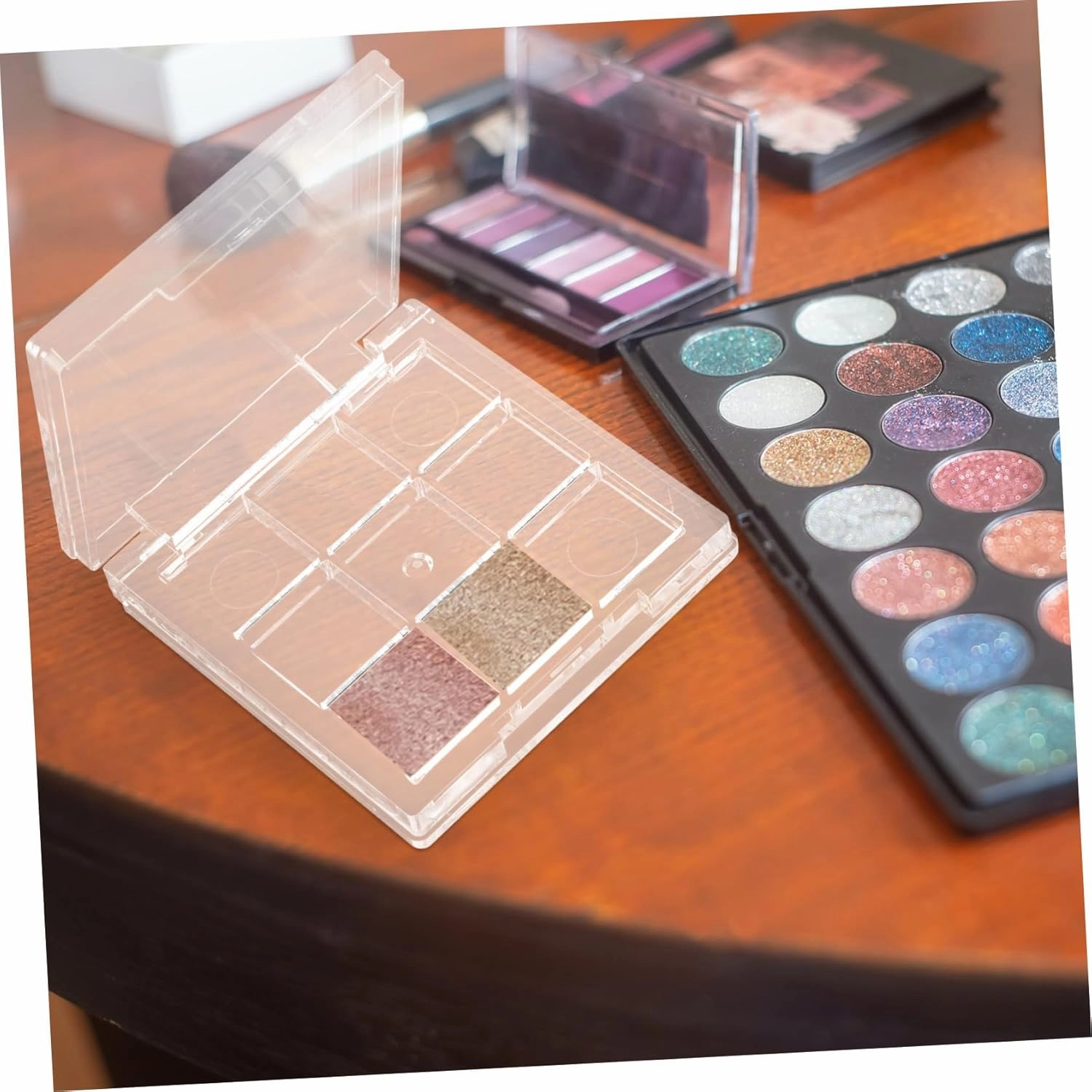 PartyKindom 4sets Highlighter Container Makeup Cosmetic Holding Plate Lipstick Cases Storage Cases 2pcs*4
