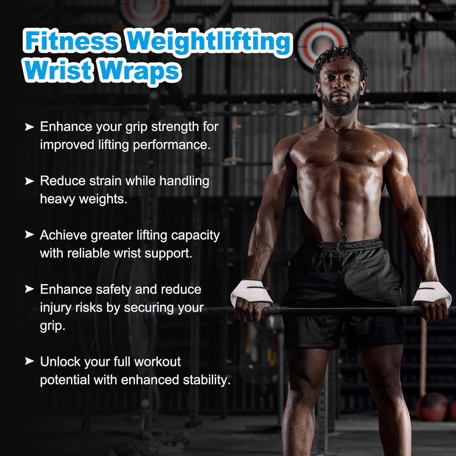 PATIKIL Figure Lifting Strap, Weightlifting Wrist Wraps Dead Lift Padded Grips for Fitness Power Strength Training