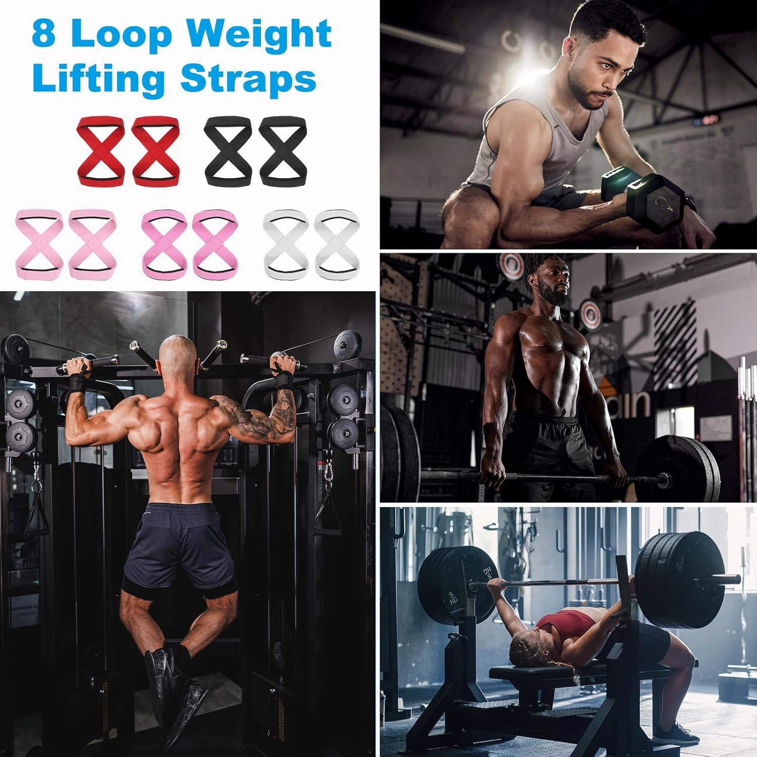 PATIKIL Figure Lifting Strap, Weightlifting Wrist Wraps Dead Lift Padded Grips for Fitness Power Strength Training