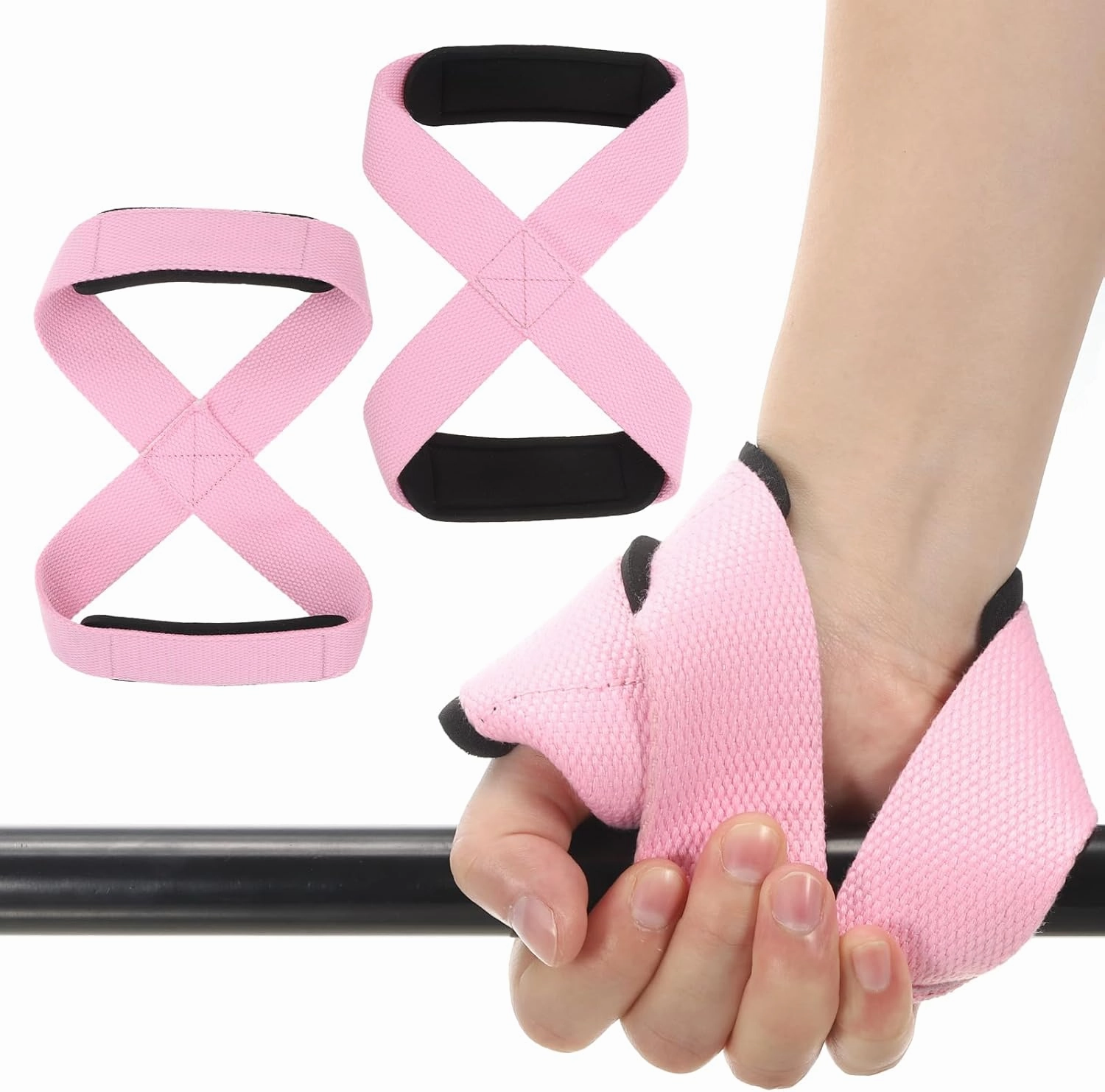 PATIKIL Figure Lifting Strap, Weightlifting Wrist Wraps Dead Lift Padded Grips for Fitness Power Strength Training