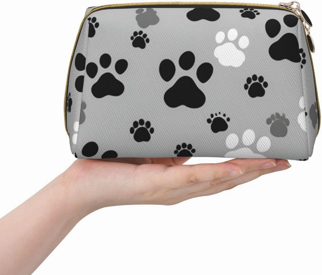 Paw Prints Toiletry Pouch, Travel-Friendly Makeup Organizer For Makeup Brushes, Lipsticks