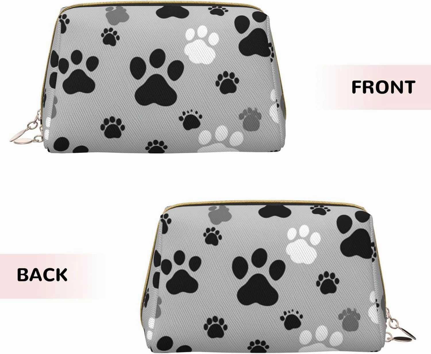 Paw Prints Toiletry Pouch, Travel-Friendly Makeup Organizer For Makeup Brushes, Lipsticks
