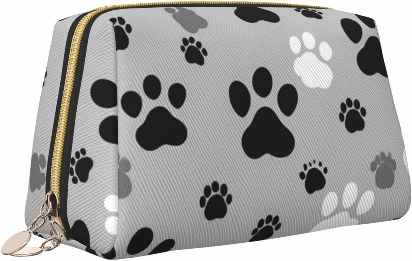 Paw Prints Toiletry Pouch, Travel-Friendly Makeup Organizer For Makeup Brushes, Lipsticks