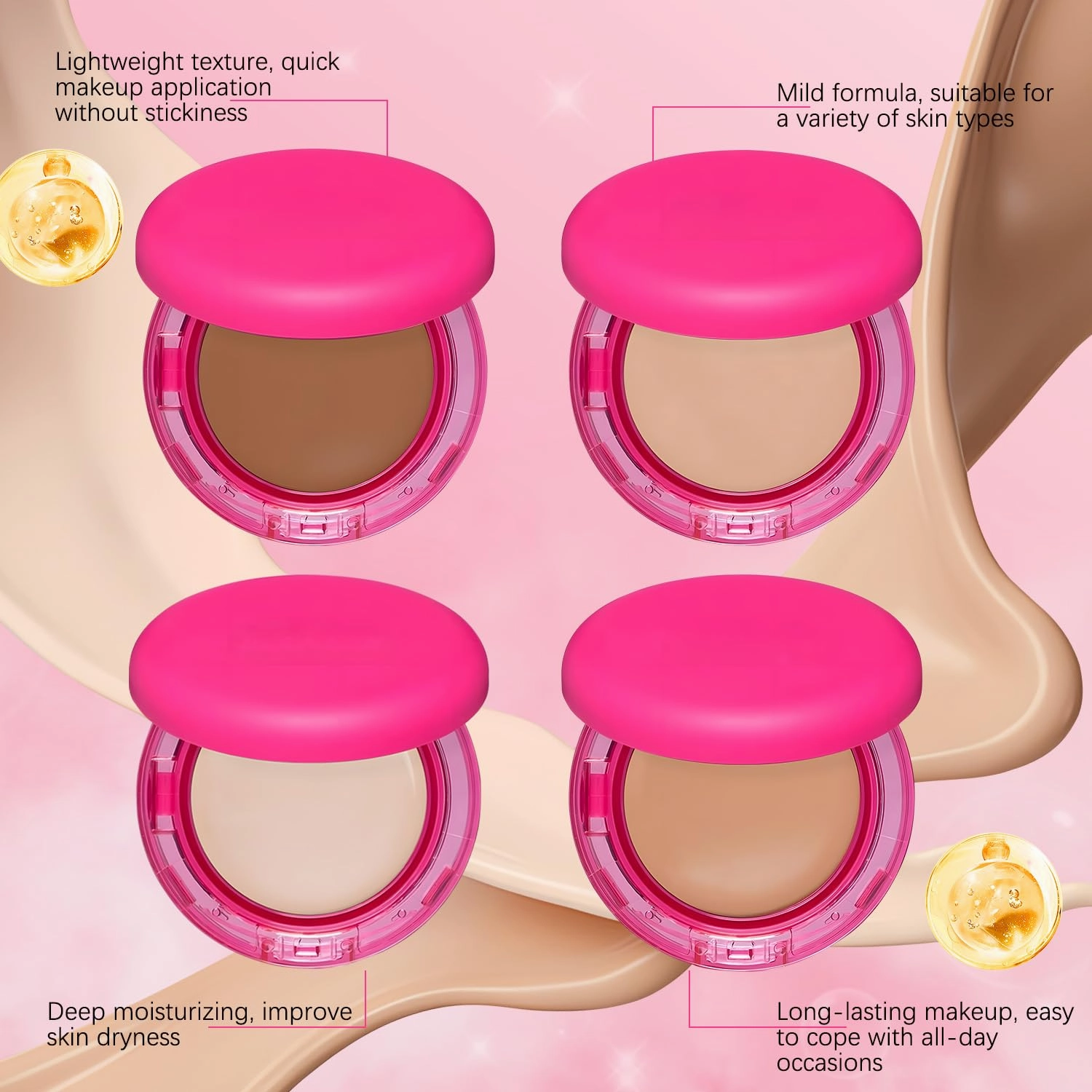 Peptide Bounce Foundation – Hydrating, Age-Defying Foundation for Mature Skin And All Skin Types, Vegan, Clean, Natural, Medium Buildable Coverage, Satin Finish (Medium)