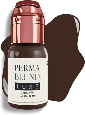 Perma Blend Luxe - Dark Java - Vegan Lip Tattoo Ink - Warm Brown Microblading Pigment with Medium-High Opacity - for Lip Blush & Permanent Makeup - Cruelty-Free (0.5 oz)