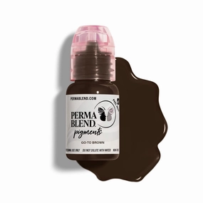 Perma Blend Brown Permanent Makeup for Eyebrows, Used For Microblading and, Professional Cosmetic Pigment - Go to Brown, .5 oz.