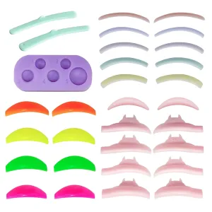 PERMANIA 31 Piece Lash Lift Rods, Reusable Soft C, D, and L Curl for Different Eye Shapes with Silicone Plate for Eyelash Perm Kit Makeup Beauty Tools
