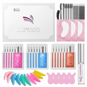 PERMANIA Eyelash Lift Kit, Natural Curling and Lifting Effect Lash Lift Kit & Brow Lamination Kit Fast Perming with Easy Instructions