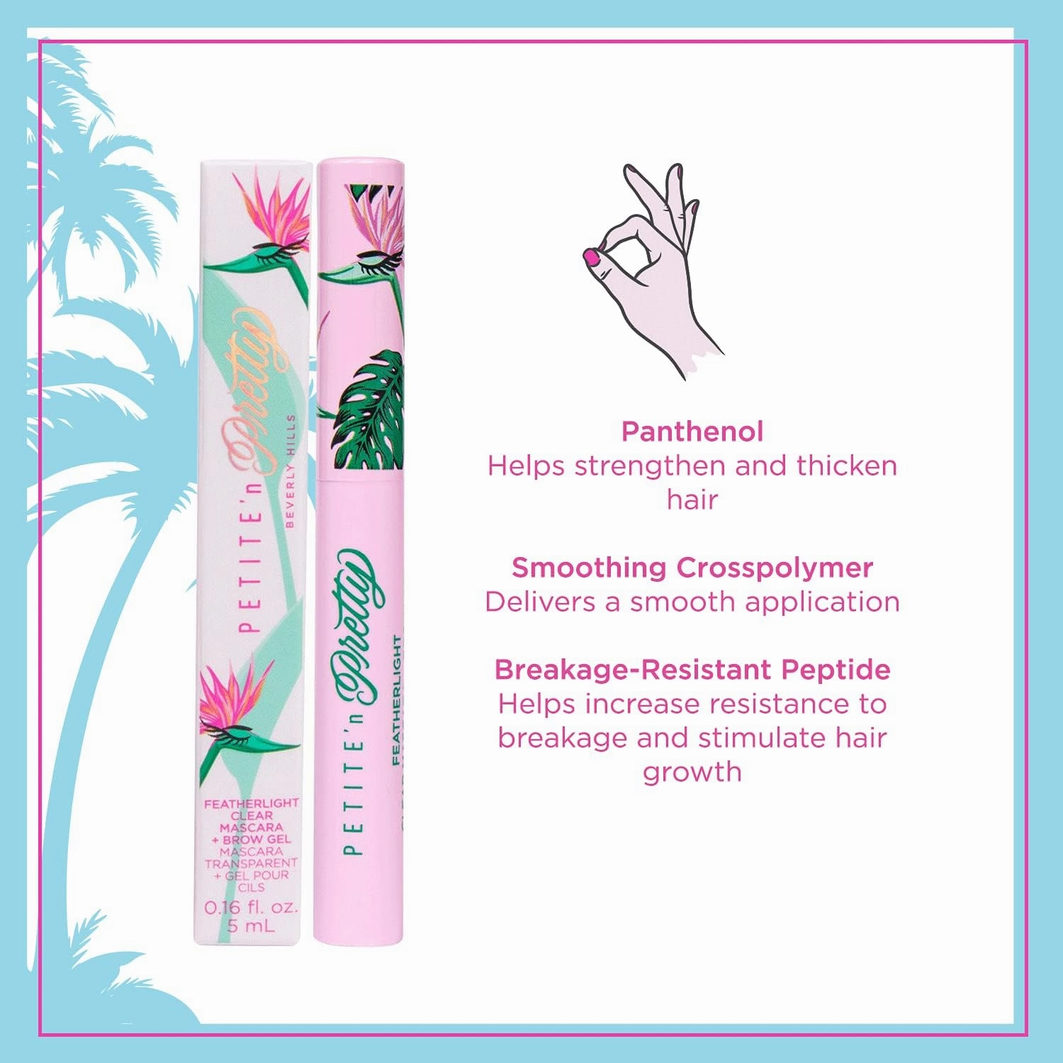 Petite 'n Pretty Featherlight Clear Mascara and Brow Gel Duo - Makeup for Kids,Tweens and Teens -Dual Purpose Clear Finish for Brows and Lashes - Non-Toxic & Made in the USA