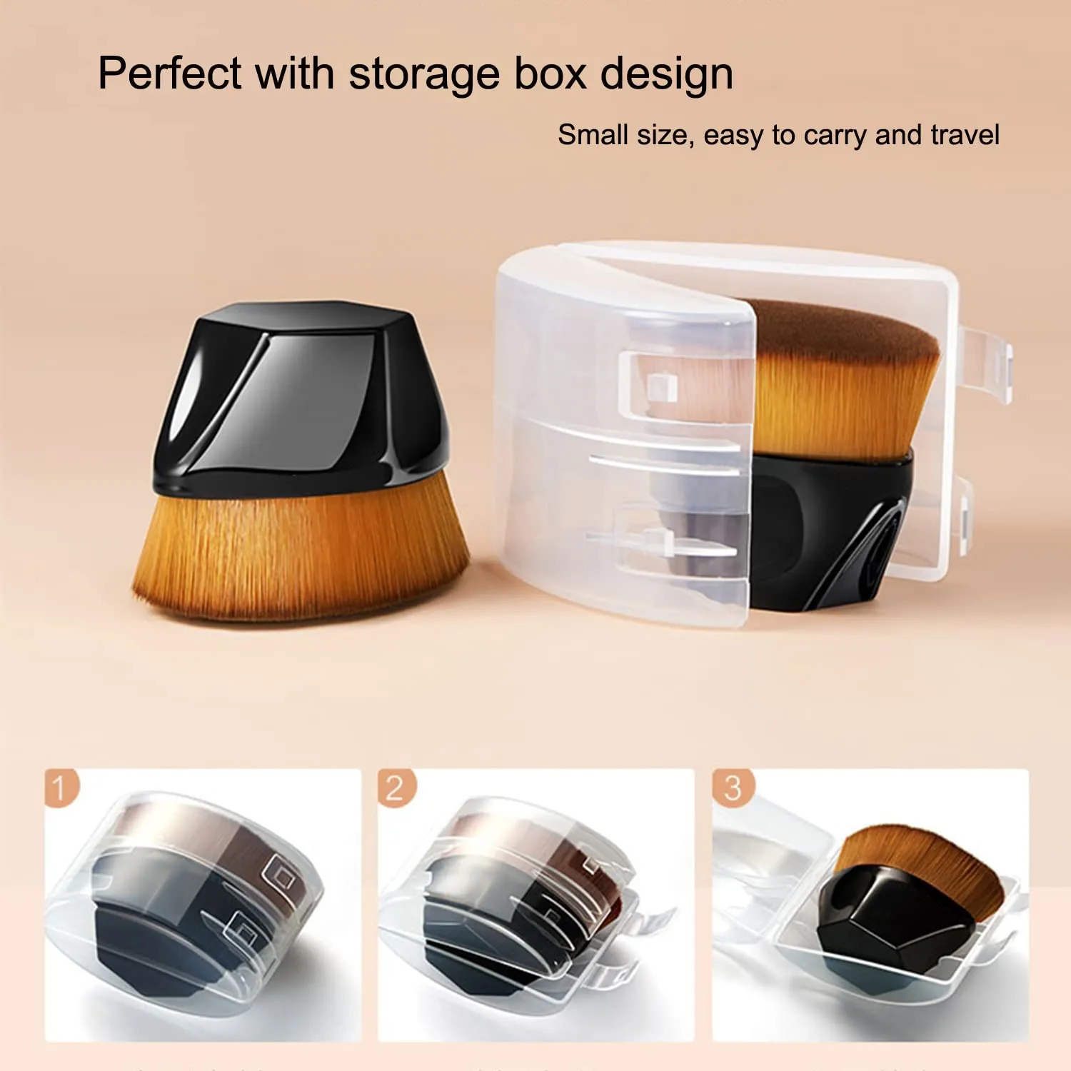 PHOERA Full Coverage Foundation, Kabuki Makeup Brushes, 2 Pcs Makeup Sponge (Warm Peach)