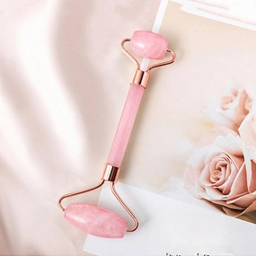 Pink Quartz Eye Mask Massage Face Roller Set Natural Rose Gouache Jade Stone Facial Relax Massager Ice Sleeping,Type 2