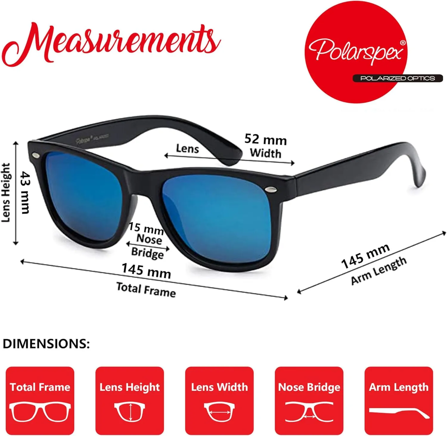 PolarSpex Mens Sunglasses - Retro Sunglasses for Men, Polarized Sunglasses for Womens - Cool Shades for Driving, Fishing