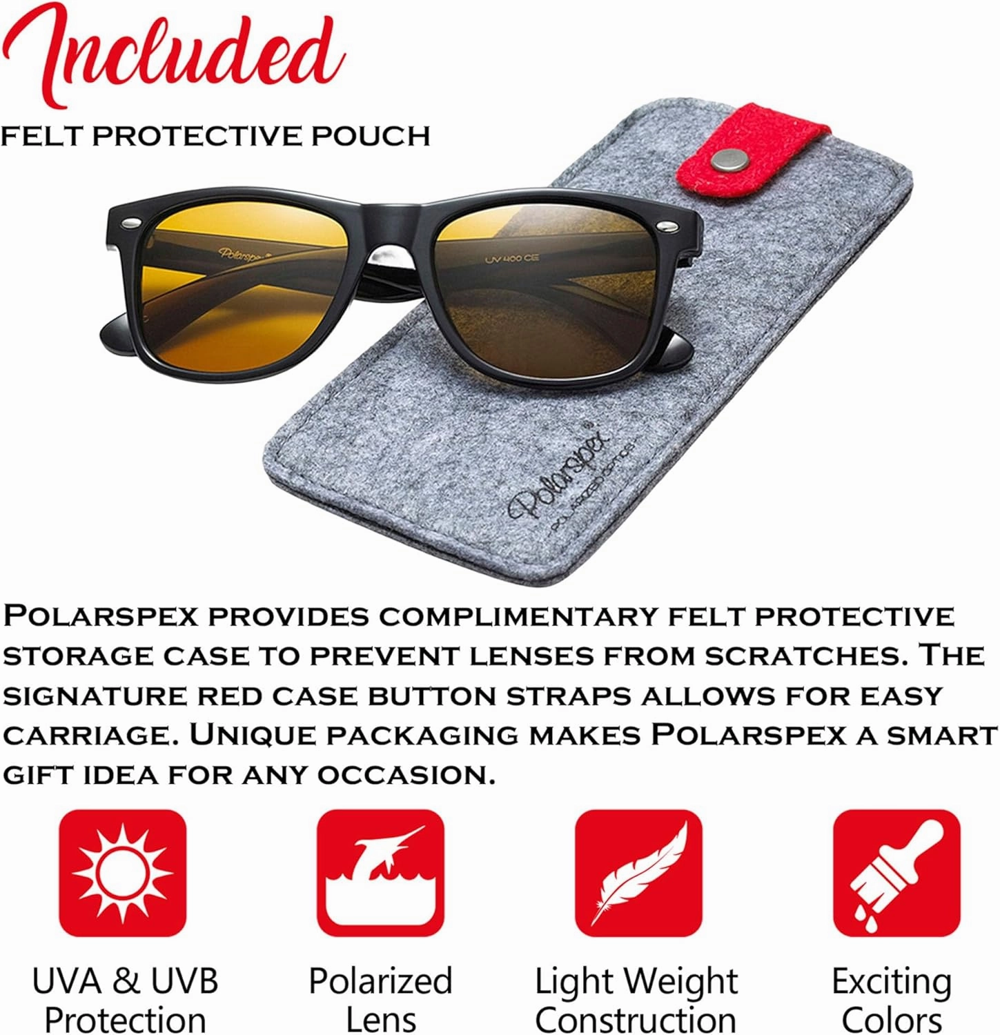 PolarSpex Mens Sunglasses - Retro Sunglasses for Men, Polarized Sunglasses for Womens - Cool Shades for Driving, Fishing