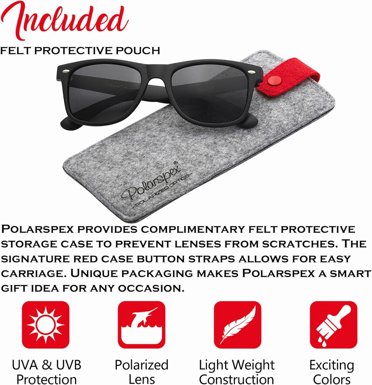 PolarSpex Mens Sunglasses - Retro Sunglasses for Men, Polarized Sunglasses for Womens - Cool Shades for Driving, Fishing