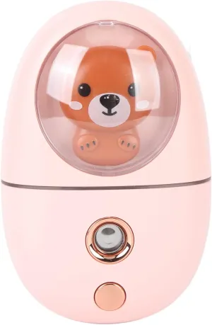 Portable Facial Mister, 35ml Cute Animal Shape Mini Facial Steamer with Rechargeable Design for Travelling Face Daily Makeup Skin Care