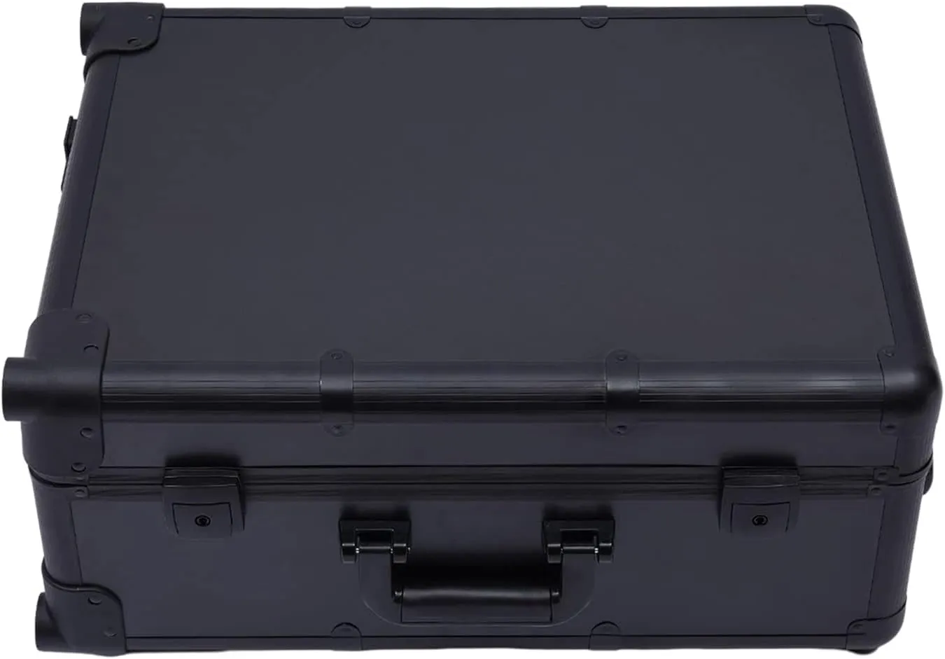 Portable Makeup Station, Rolling Makeup Case, Cosmetic Case w/Lights & Mirror, Train Organizer Box with 4 Rolling Wheels & Extendable Trays, Pro Traveling Makeup Tools, Black