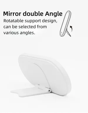 Portable, Rechargeable LED Lighted Makeup Mirror with Breakage-Proof Design and Multi-Functional Storage Box for Women (White)