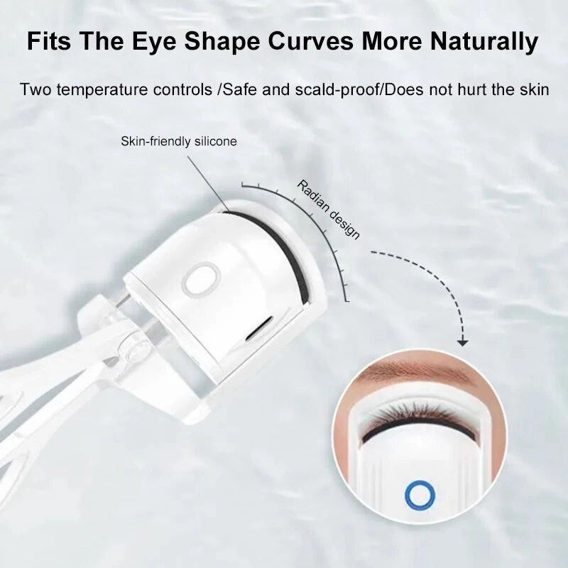 Portable Electric Heated Eyelash Curler - Long Lasting Curls