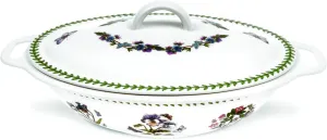 Portmeirion Botanic Garden 15" Oval Casserole Dish with Lid, Assorted Florals Motif - Porcelain Baking Dish with Chip-Resistant Glaze, Dishwasher, Microwave, Oven Safe - Stylish Bakeware & Serveware