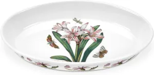 Portmeirion Botanic Garden Oval Baking Dish (11.5"x7.25") - Belladonna Lily Motif, Porcelain Bakeware with Chip-Resistant Glaze - Oven, Microwave, Freezer, Dishwasher Safe for Everyday Use