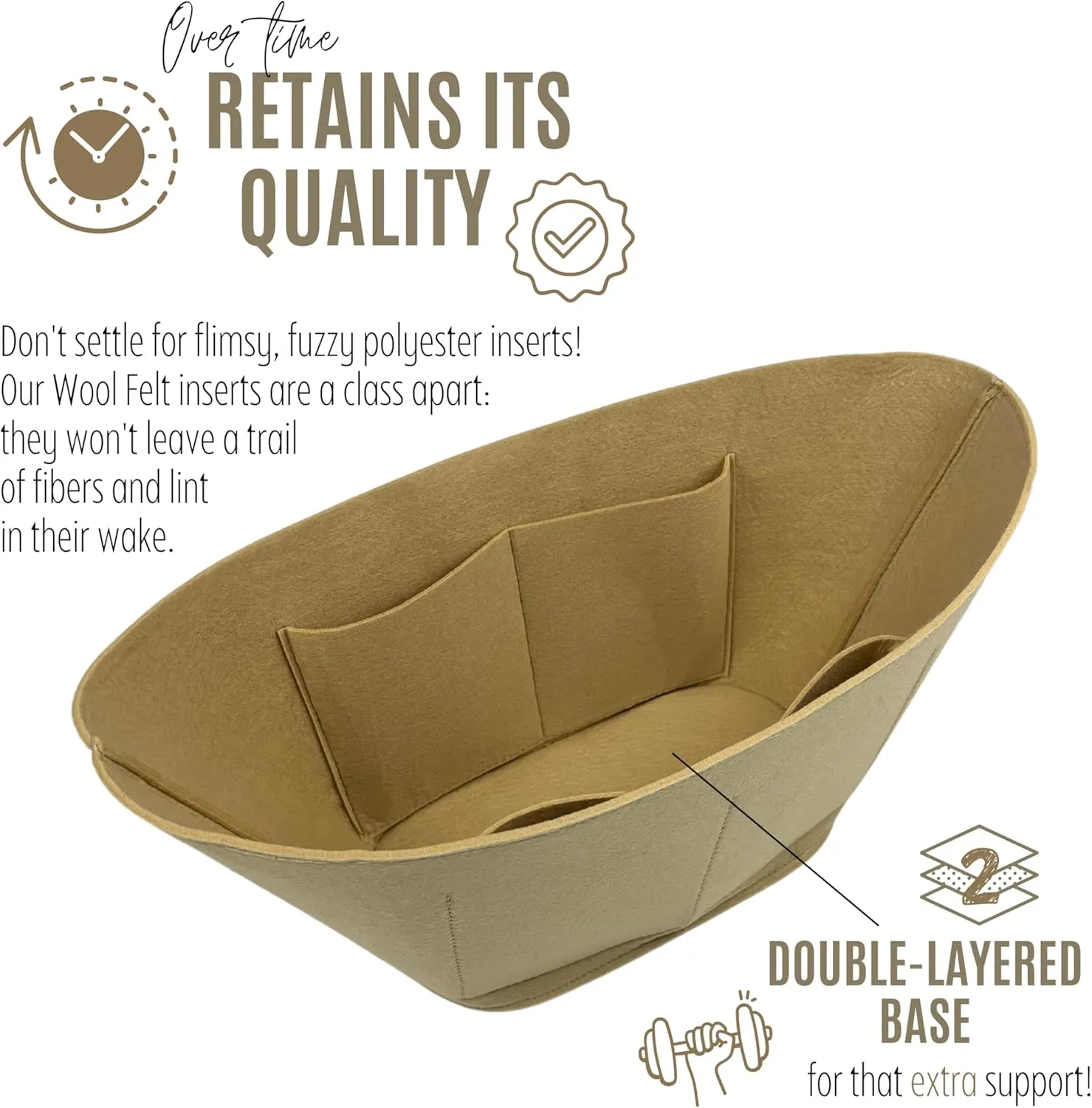 Premium Purse Organizer compatible with Loewe Anagram Basket Bag Insert - Handmade Felt Oval Shaped Basket Bag Organizer, Perfect Customized Fit (Geyser Blue, For Medium Anag. Basket Bag)