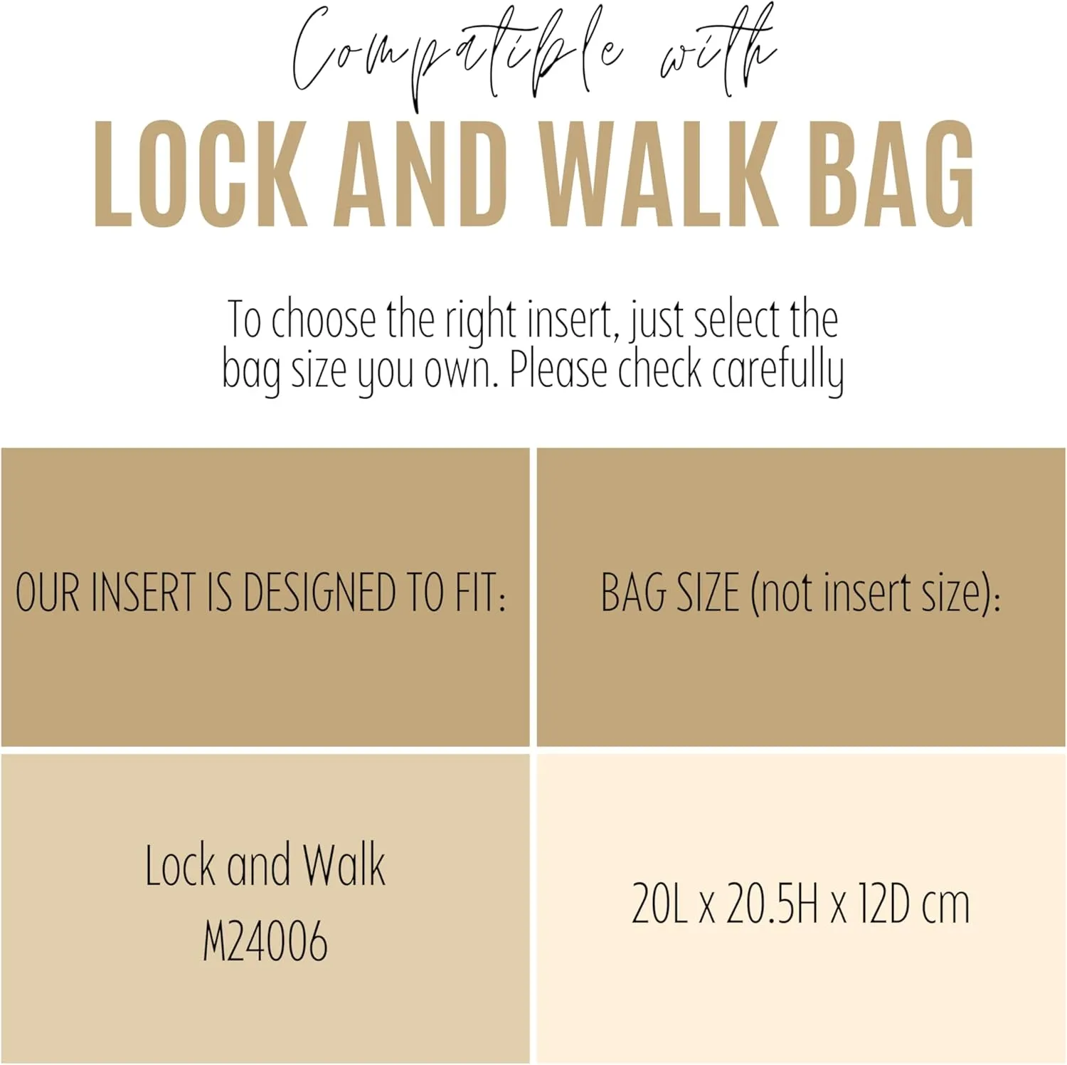 Premium Purse Organizer compatible with Lv Lock and Walk Bag Organizer Insert - Handmade Purse Liner, Perfect fit for Oval Shaped Hobo Bag Insert Gold Zipper (Beige, For Lock and Walk)