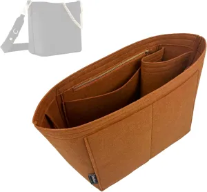 Premium Purse Organizer compatible with Lv Lock and Walk Bag Organizer Insert - Handmade Purse Liner, Perfect fit for Oval Shaped Hobo Bag Insert Gold Zipper (Beige, For Lock and Walk)