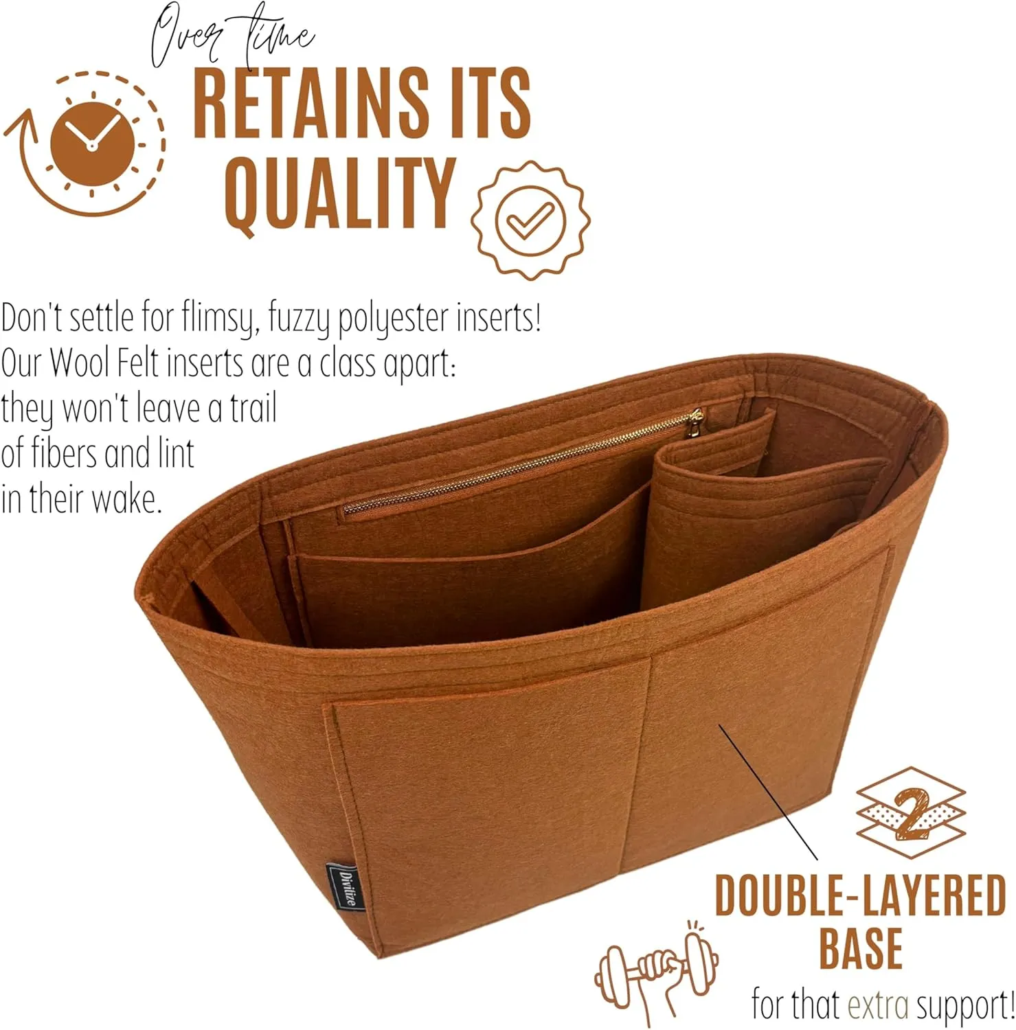 Premium Purse Organizer compatible with Lv Lock and Walk Bag Organizer Insert - Handmade Purse Liner, Perfect fit for Oval Shaped Hobo Bag Insert Gold Zipper (Beige, For Lock and Walk)