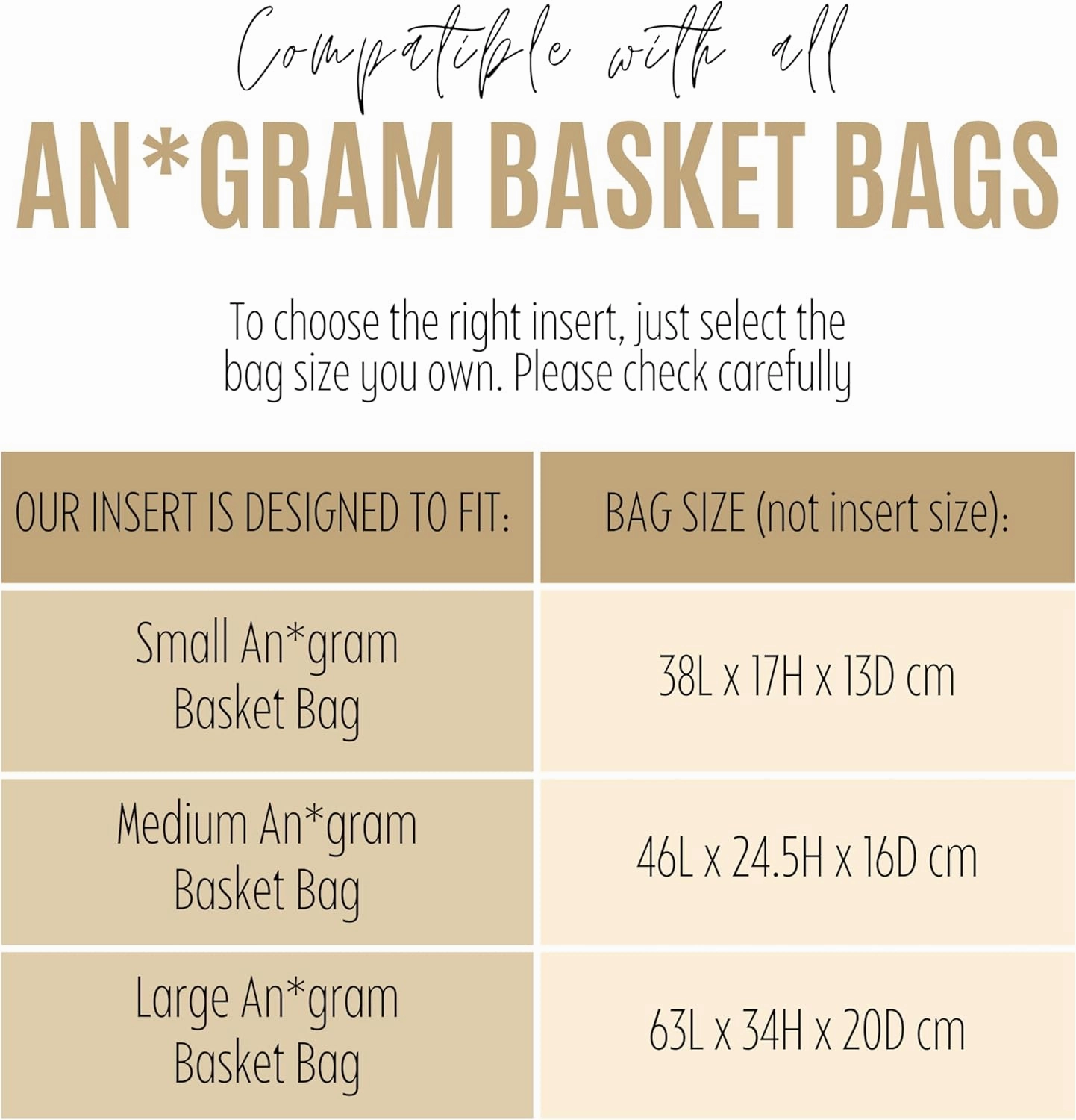 Premium Purse Organizer compatible with Loewe Anagram Basket Bag Insert - Handmade Felt Oval Shaped Organizer, Perfect Customized Fit (Beige, For Medium Anag. Basket Bag)